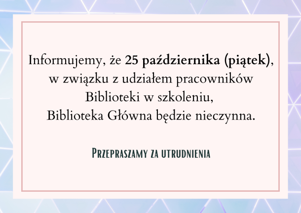 Zamknięcie biblioteki z powodu szkolenia